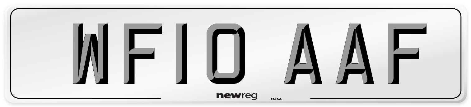 WF10 AAF Number Plate from New Reg